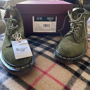 Doc martens lace up suede boots